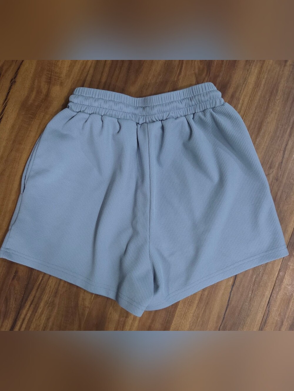 SHEIN Blue Ribbed Drawstring Shorts โ Size Small - Picture 2 of 3
